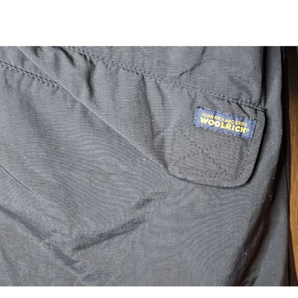 Vintage Black WOOLRICH JOHN RICH BROS. Long Coat Fleece Lined Size Small Black - Picture 3 of 7